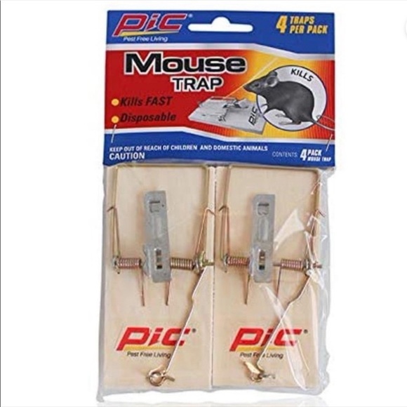 Wood Mousetraps Spring Loaded Pack of 2 NEW  4 Sets 8 pieces - Picture 1 of 1